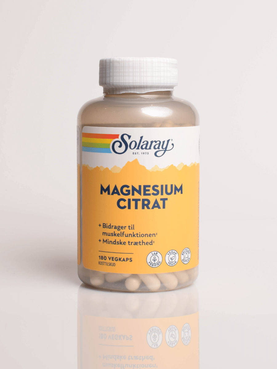 Se Magnesium Citrat Solaray (180 kapsler) hos Nattelyst.dk