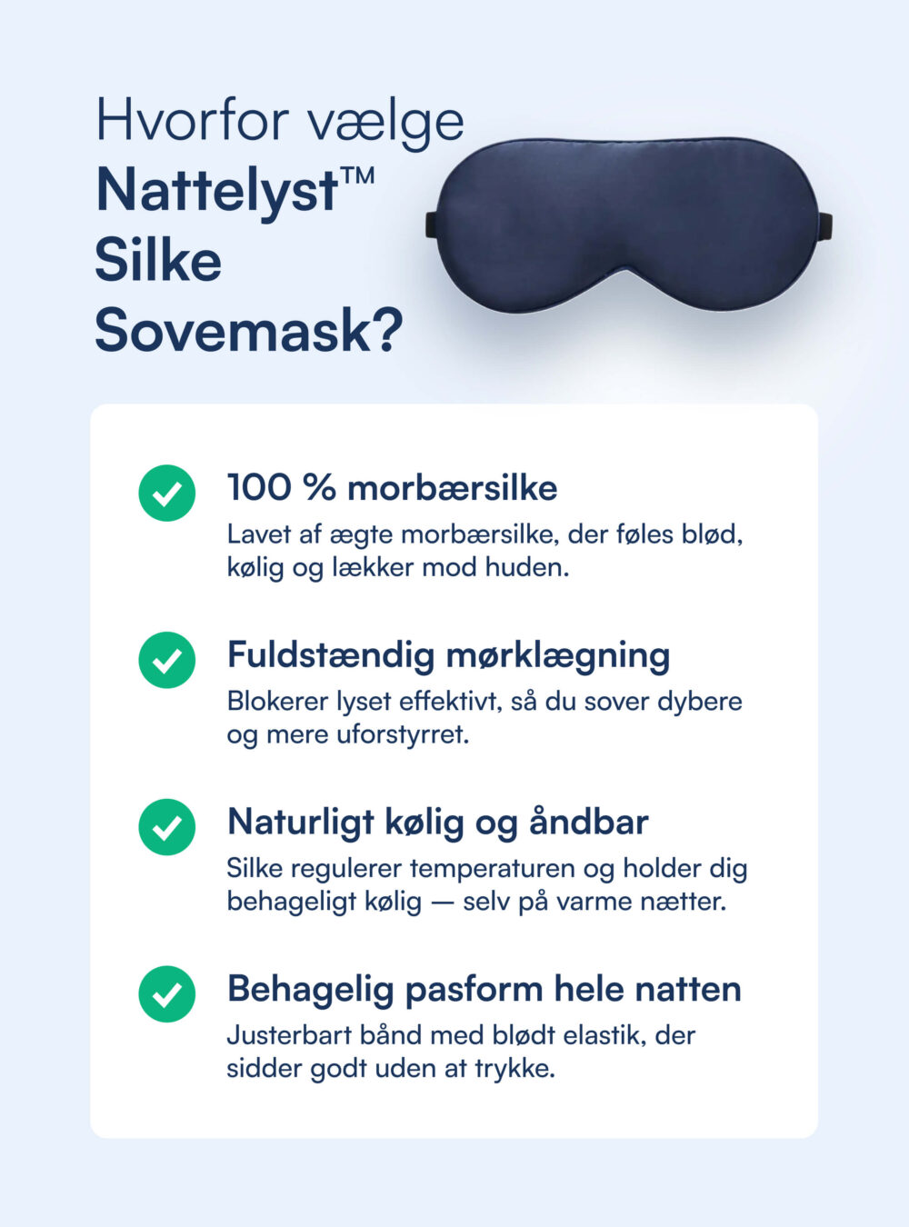 Silke Sovemaske (100% Mulberry Silke)