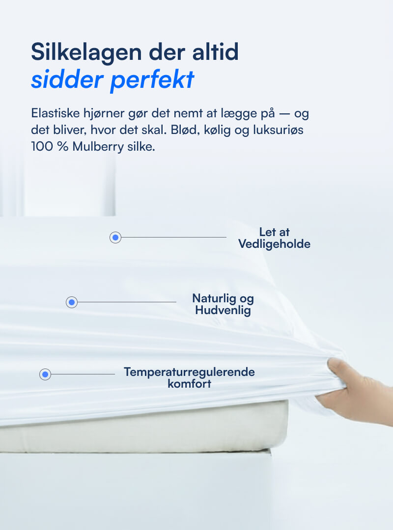 100% Mulberry Silke Kuvertlagen (OEKO-TEX) Hvid