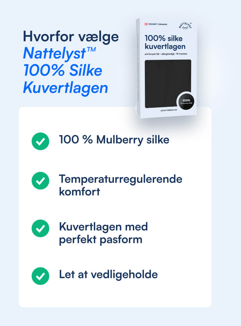 100% Mulberry Silke Kuvertlagen (OEKO-TEX) Sort