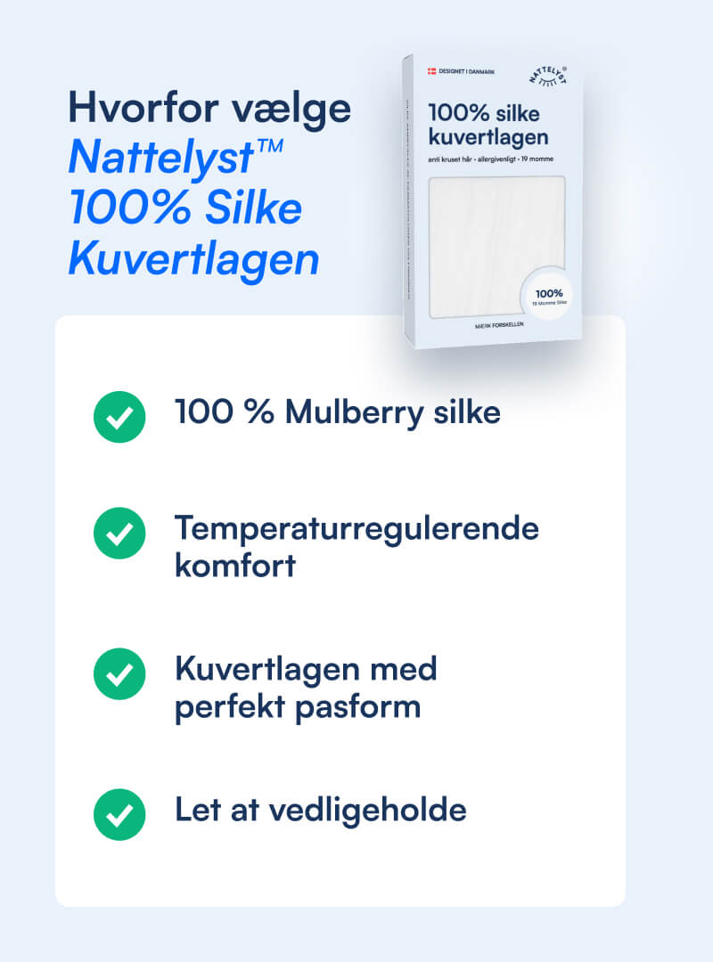 100% Mulberry Silke Kuvertlagen (OEKO-TEX) Hvid