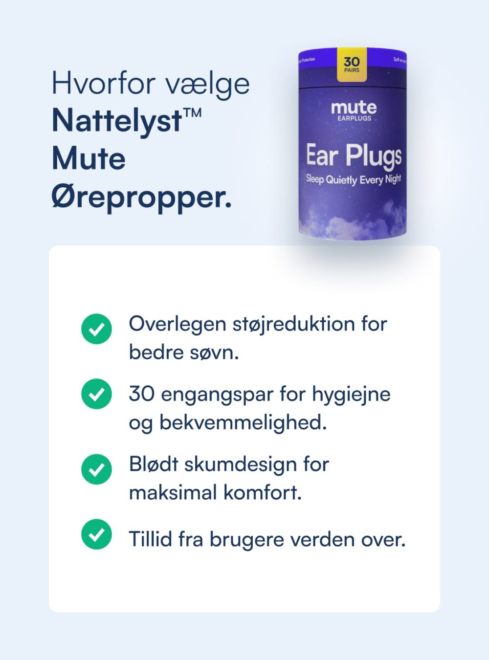 Mute Søvn Ørepropper (30 stk)
