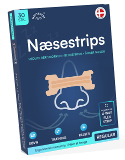 Næsestrips pakke med 30 ergonomiske 4‑way flex næsetape til reduceret snorken og forbedret næseåbning