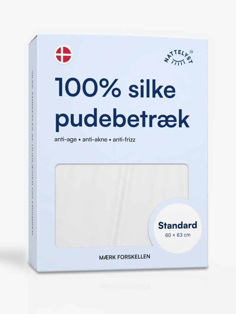 Pudebetræk i 100% Mulberry Silke (OEKO-TEX) Hvid