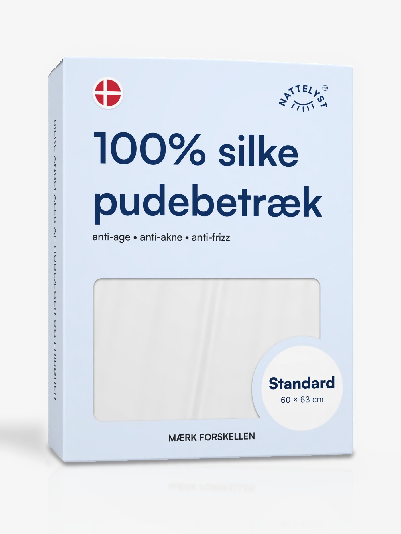 Pudebetræk i 100% Mulberry Silke (OEKO-TEX) Hvid