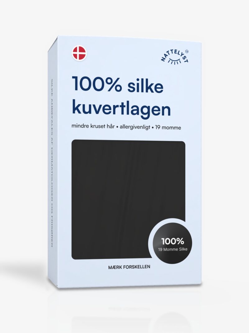 Kuvertlagen i 100% Mulberry Silke (OEKO-TEX) Sort