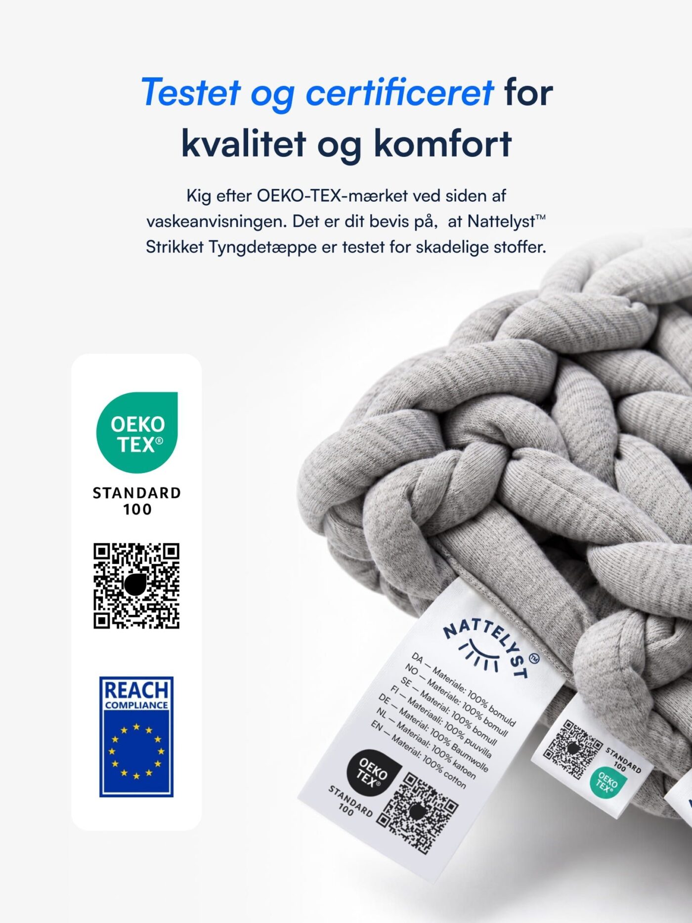 Nattelyst™ Strikket Tyngdetæppe